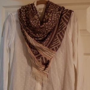 Super soft animal print fringe scarf